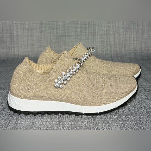 Jimmy Choo Verona Embellished Knit Slip On Sneakers EU 36 - Picture 6 of 10